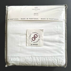 🎁Docofil White Made in Portugal Sheet Set - King Size - 100% Cotton - White